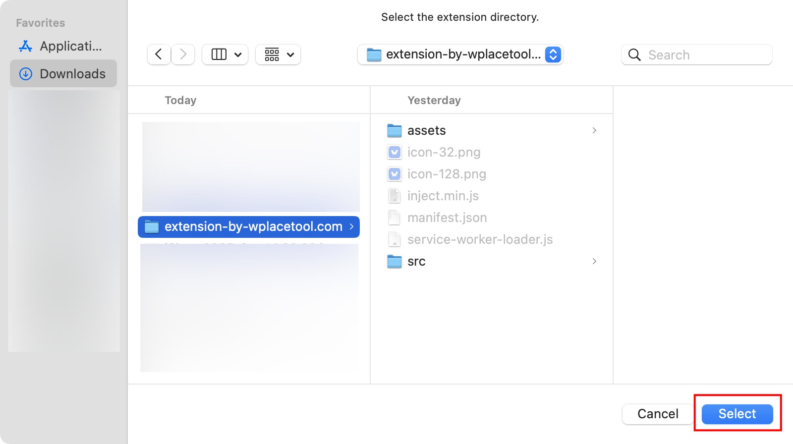 Wplace Extension - Select Folder