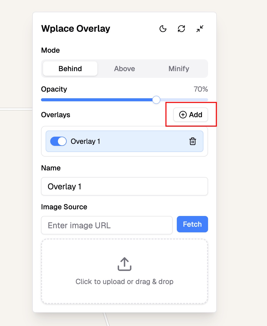 Wplace Extension - Add Overlay