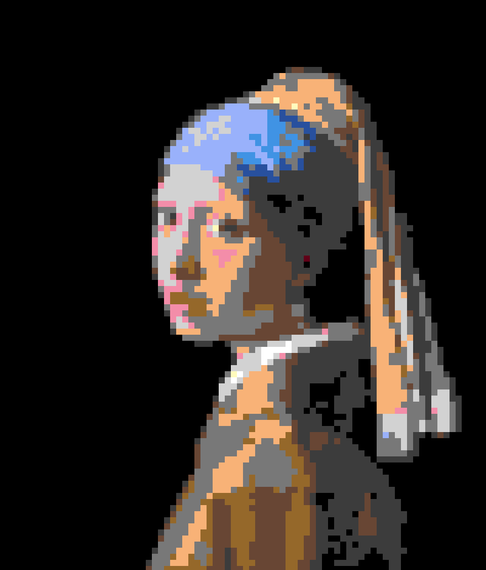 Girl with a Pearl Earring Pixel Art